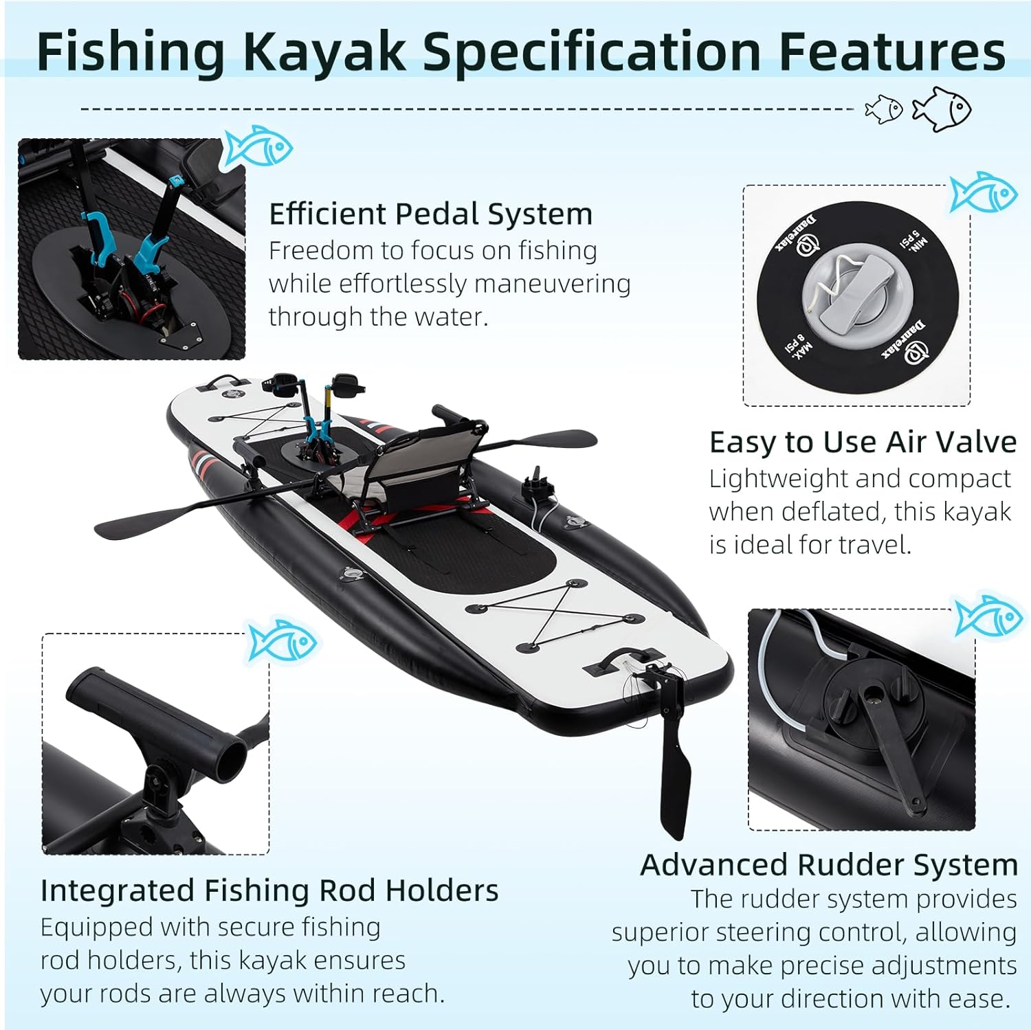 12ft Premium PVC Inflatable Fi - Fishing Kayak Seat reseña y precio