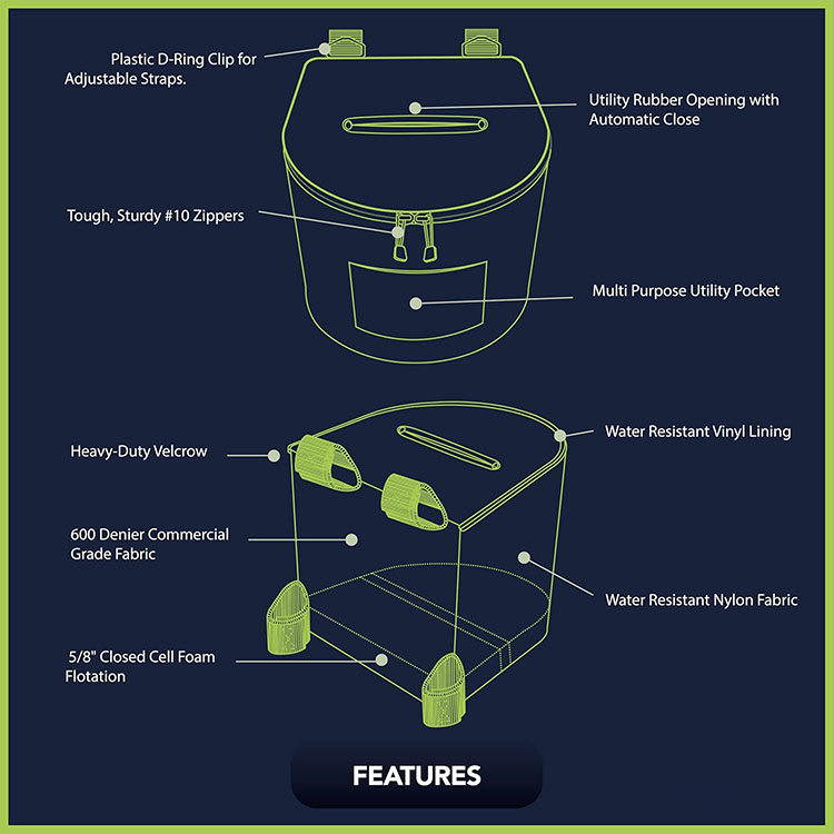 Portable Kayaking Trash Can Du - Fishing Kayak Storage Bag reseña y precio