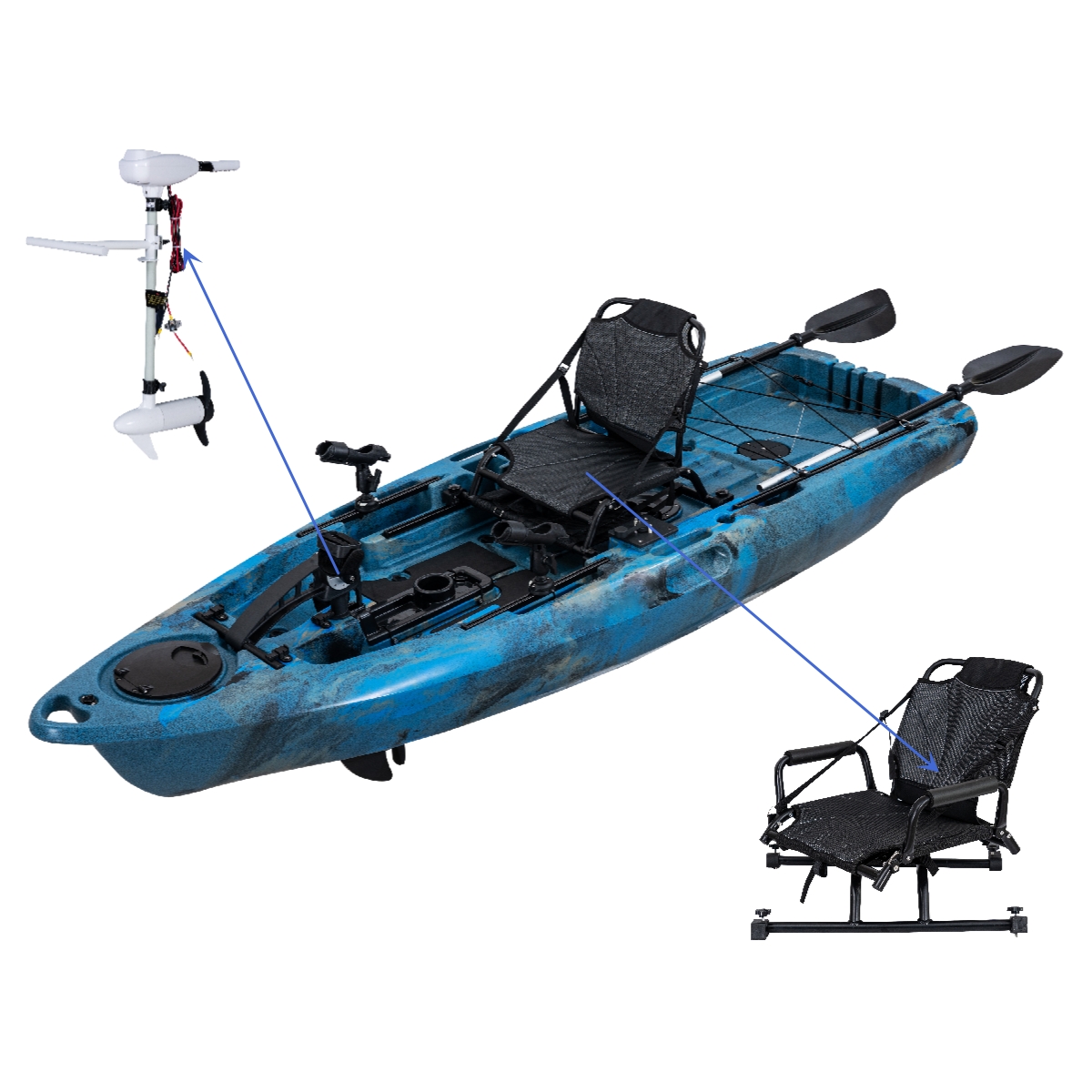 LSF Plastic Rowing Fishing Ele - Fishing Kayak Paddle reseña y precio