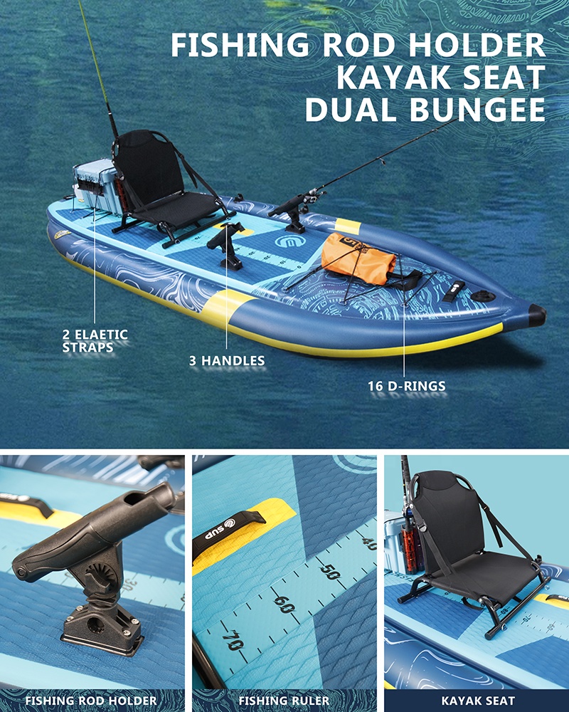 Three Air Chamber Inflatable F - Fishing Kayak Rod Holder reseña y precio